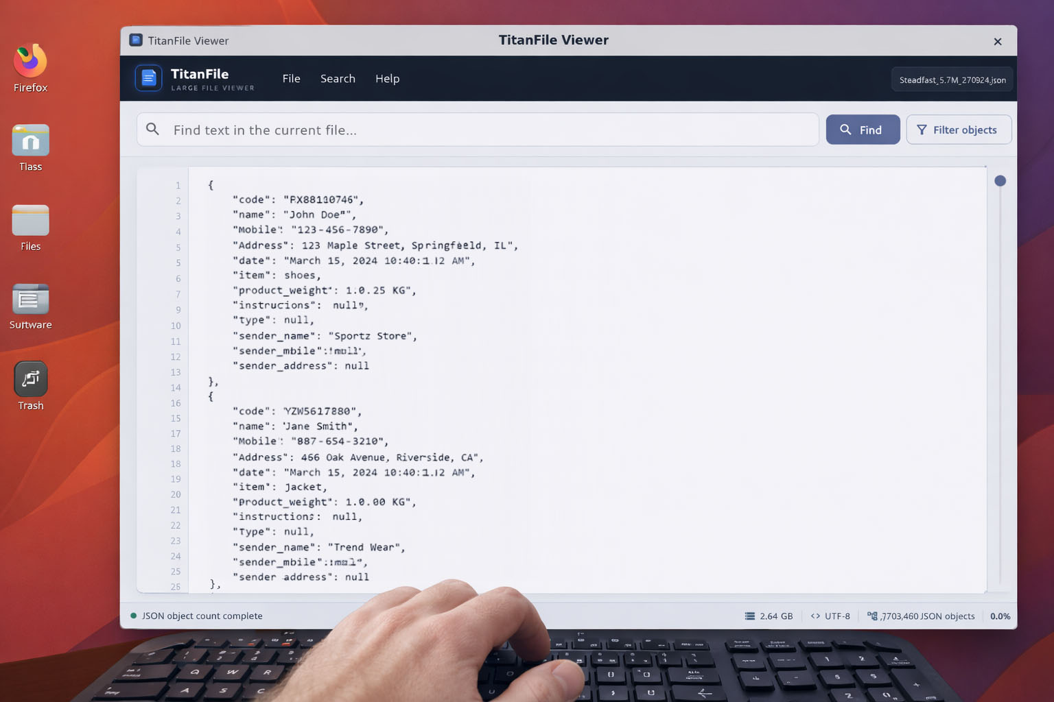 TitanFile Viewer on Ubuntu